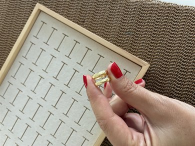Vip Gold 1 Cm Bombeli Mini Düz Halka Küpe