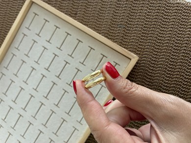 Vip Gold 1,5 cm Bombeli Düz Halka Küpe