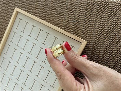 Vip Gold 1,5 cm Bombeli Kalın Düz Halka Küpe