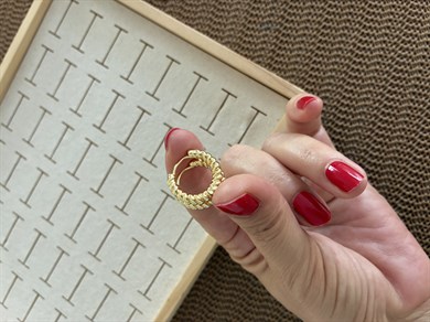 Vip Gold 1,5 cm Burgu Halka Küpe