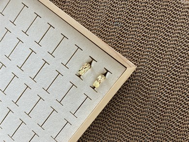Vip Gold 1,5 cm Çizgili Halka Küpe