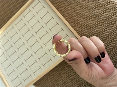 Vip Gold 2 Cm Baget Taşlı Su Yolu Halka Küpe