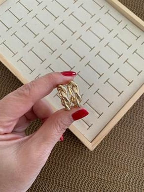 Vip Gold 2 Cm Pırıltılı Burgu Halka Küpe