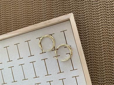 Vip Gold 2 Cm Pırıltılı Kıvrımlı Halka Küpe