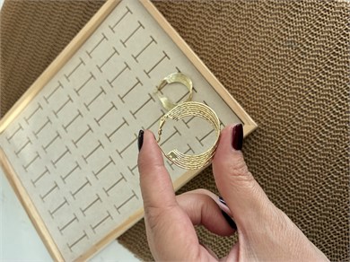 Vip Gold 3 Cm Pırıltılı Altı Sıralı Halka Küpe