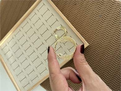 Vip Gold 3 Cm Pırıltılı Altı Sıralı Halka Küpe
