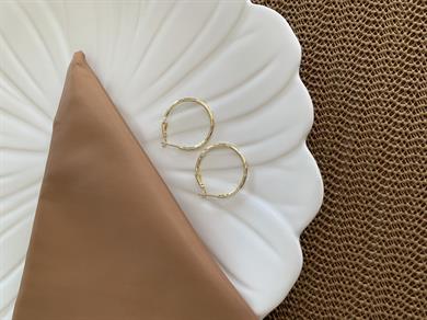 Vip Gold 3 Cm Pırıltılı Halka Küpe