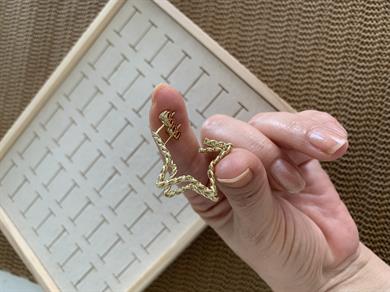 Vip Gold 3 cm Zincir Yıldız Küpe