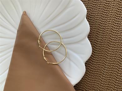 Vip Gold 4 Cm İnce Boru Halka Küpe