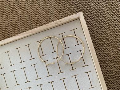 Vip Gold 4 Cm Pırıltılı Halka Küpe