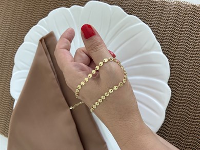 Vip Gold 40 Cm Pırıltılı Pul Kolye