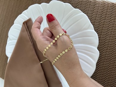 Vip Gold 40 Cm Pırıltılı Pul Kolye