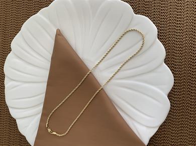 Vip Gold 45 Cm İnce Burgu Zincirli Kolye
