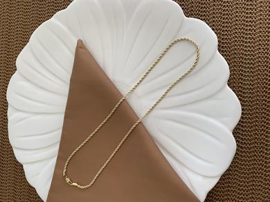 Vip Gold 45 Cm İnce Burgu Zincirli Kolye