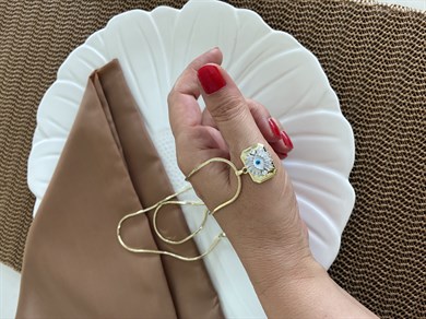 Vip Gold 60 Cm İtalyan Zincir Baget Taşlı Kirpikli Göz Kolye