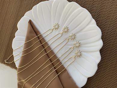 Vip Gold 45 Cm İtalyan Zincir Zirkon Taşlı Sdf Güneş Kolye