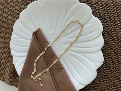 Vip Gold 45 cm Klasik Zincir Daire Kare Sıralı Kolye