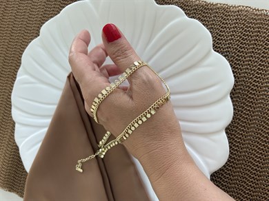 Vip Gold 45 cm Klasik Zincir Daire Kare Sıralı Kolye