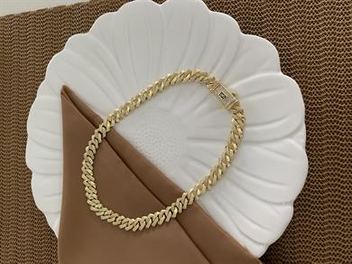 Vip Gold 45 Cm Zirkon Taşlı Kalın Kesme Gurmet Kolye