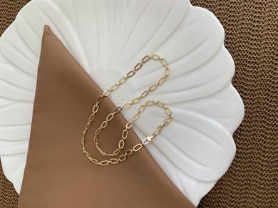 Vip Gold 50 Cm İç İçe Geçme Ataç Zincirli Kolye