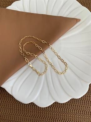 Vip Gold 50 Cm İç İçe Geçme Ataç Zincirli Kolye