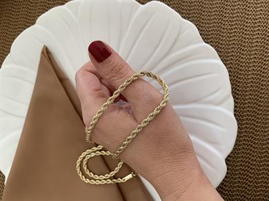 Vip Gold 54 Cm Kalın Burgu Zincir Kolye