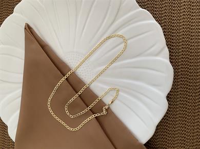 Vip Gold 55 Cm İnce Hasır Örgü Zincirli Kolye