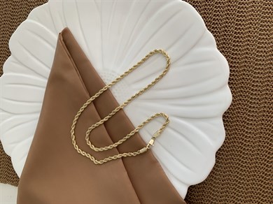 Vip Gold 55 Cm Kalın Burgu Zincir Kolye