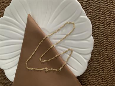 Vip Gold 58 Cm Pırıltılı Seyrek Burgu Zincir Kolye