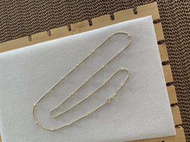 Vip Gold 60 Cm İnce İtalyan Zincirli Topçuk Kolye