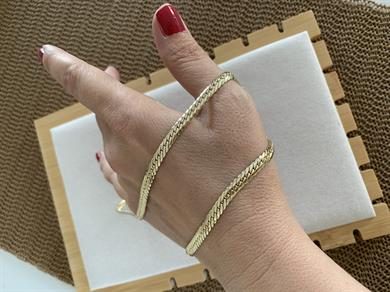 Vip Gold 60 Cm Orta Örgü Zincirli Kolye