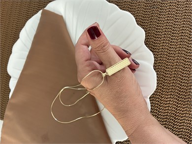 Vip Gold 60 Cm Petek Dokulu Külçe Altın Detaylı Kolye