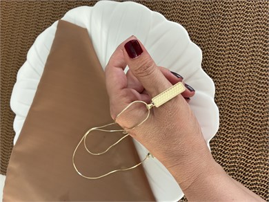 Vip Gold 60 Cm Petek Dokulu Külçe Altın Detaylı Kolye