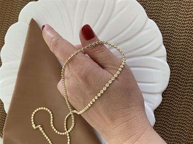 Vip Gold 60 Cm Pırıltı İşlemeli Ezme Zincirli Kolye