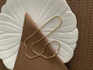 Vip Gold 60 Cm Pırıltılı Boru Çubuk Sıralı Kolye