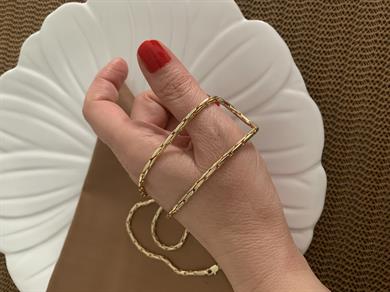 Vip Gold 60 Cm Pırıltılı Boru Çubuk Sıralı Kolye