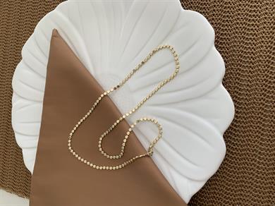 Vip Gold 60 Cm Pırıltılı Ezme Kolye