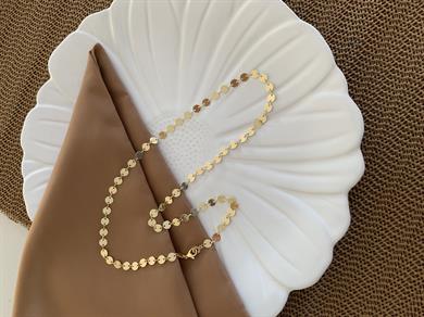 Vip Gold 60 Cm Pırıltılı Pul Kolye