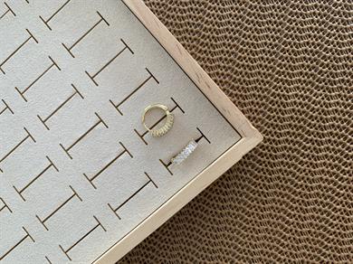 Vip Gold Altı Sıra Baget Tek Taşlı Halka Küpe