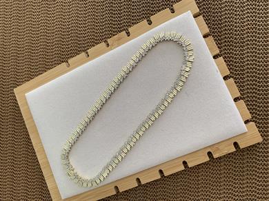 Vip Gold Baget Taşlı Çubuk Sıralı Tasarım Kolye