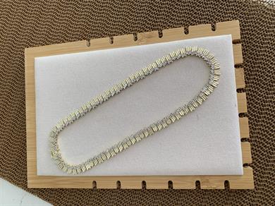 Vip Gold Baget Taşlı Çubuk Sıralı Tasarım Kolye