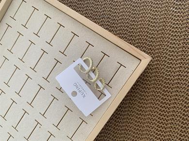 Vip Gold Baget Taşlı Su Yolu Üçlü Set Halka Küpe