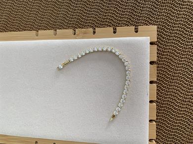 Vip Gold Gömme Tek Taş S Sıralı Su Yolu Bileklik 