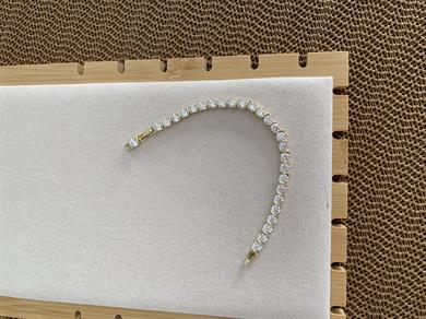 Vip Gold Gömme Tek Taş S Sıralı Su Yolu Bileklik 