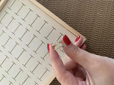 Vip Gold Baget Tek Taşlı Damla Halka Küpe