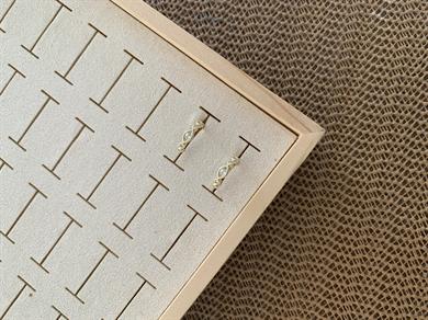 Vip Gold Baget Tek Taşlı Damla Halka Küpe