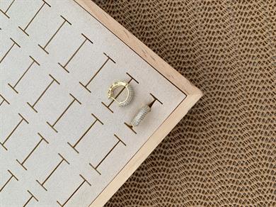 Vip Gold Beş Sıra Zirkon Taşlı Su Yolu Mini Halka Küpe