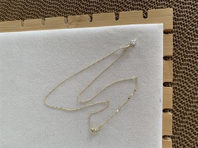 Vip Gold Daire Ezme Zincirli Mini Tek Taş Kolye