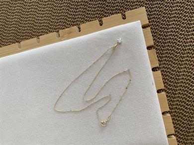 Vip Gold Daire Ezme Zincirli Mini Tek Taş Kolye