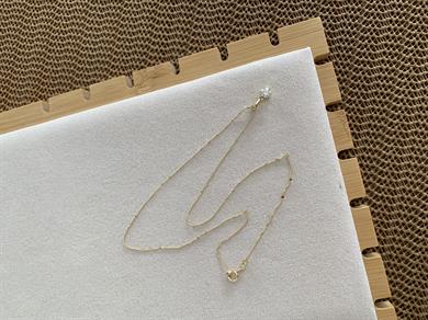 Vip Gold Daire Ezme Zincirli Mini Tek Taş Kolye